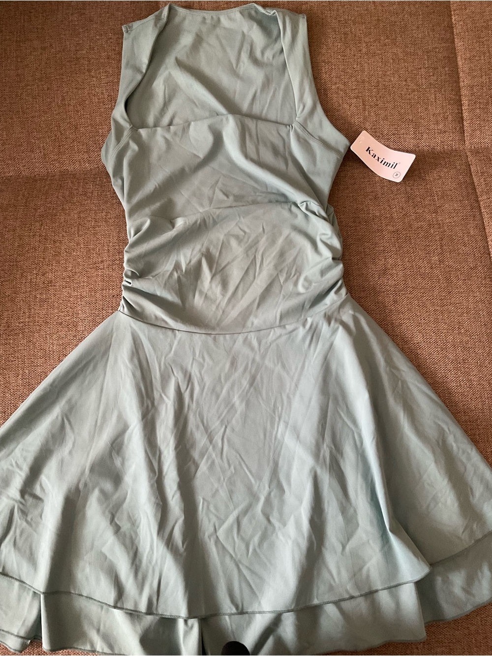 Sleeveless Light Sage Green Fit-and-Flare Dress